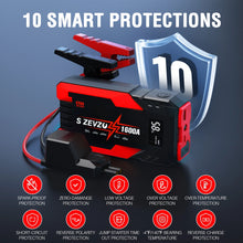 Load image into Gallery viewer, Car Jump Starter, 1600A Peak 51.8Wh Portable Car Battery Jump Starter for Up to 7.2L Gas & 5.5L Diesel Engines, 12V Car Jump Box with 3 Modes Flashlight, Battery Booster Pack Power Bank Car Starter