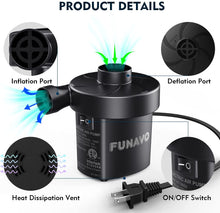 Load image into Gallery viewer, FUNAVO Portable Air Pump With 3 Nozzles
